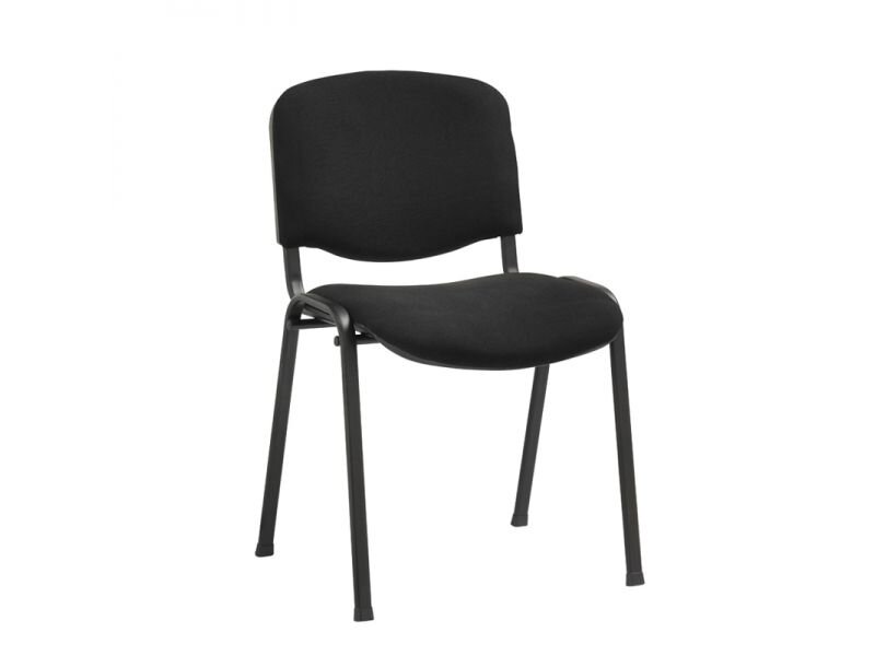 Bezoekerstoel zwart frame stof antr
