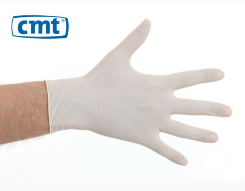 Cmt handschoen latex wegwerp wit xl