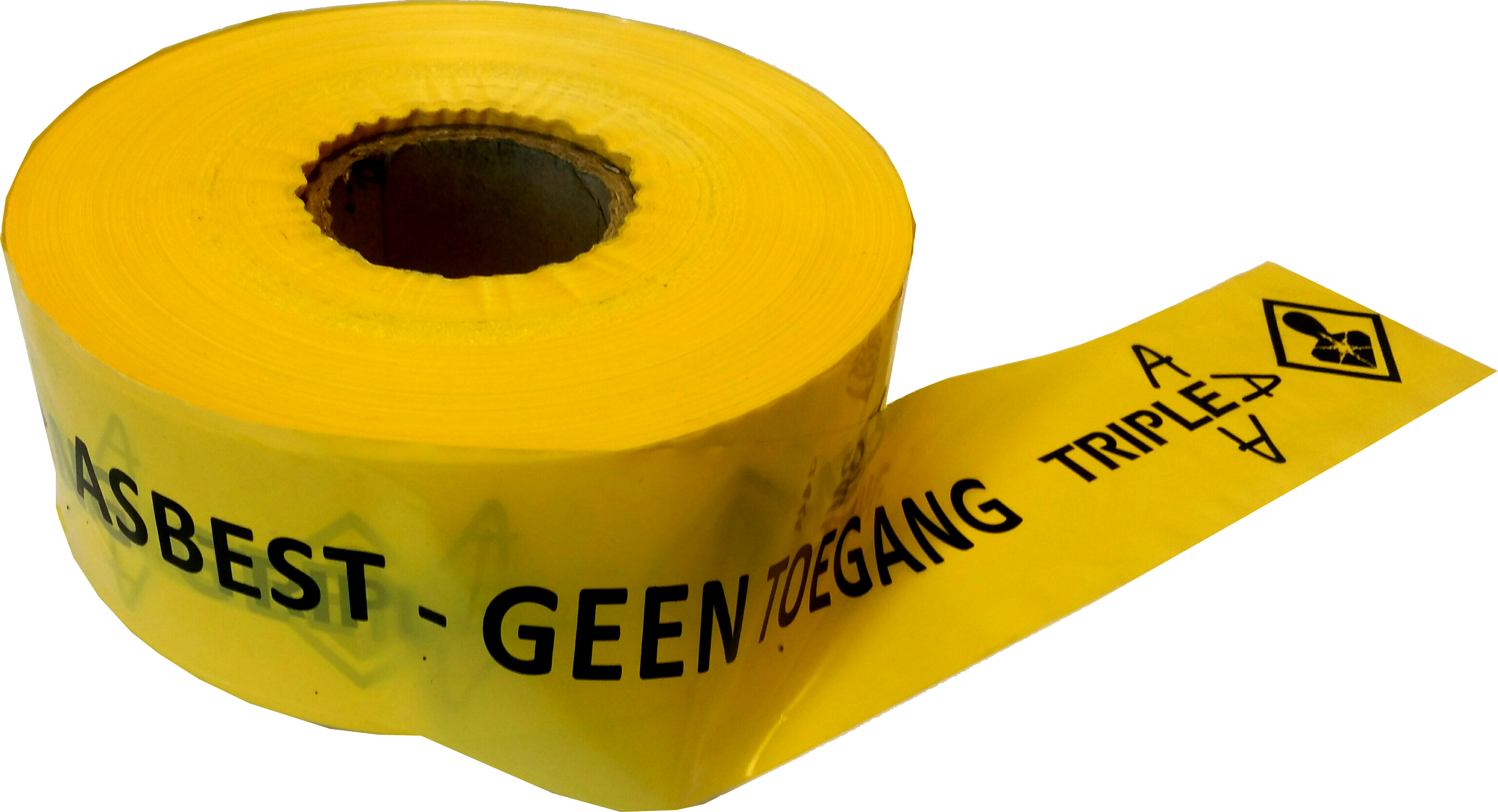 Afzetband asbest zwart/gl 500mx10cm