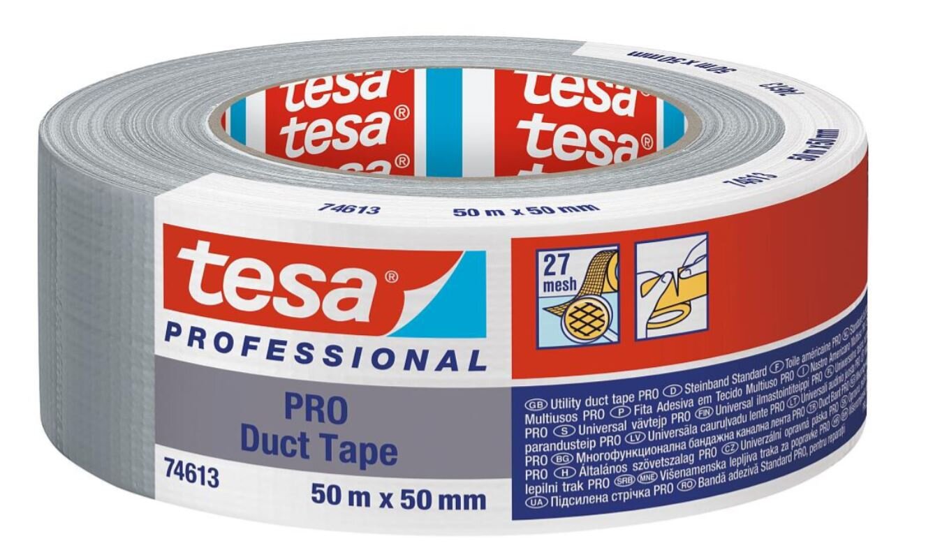 Tesaband ducttape PRO 74613 grijs 50mm x 50m