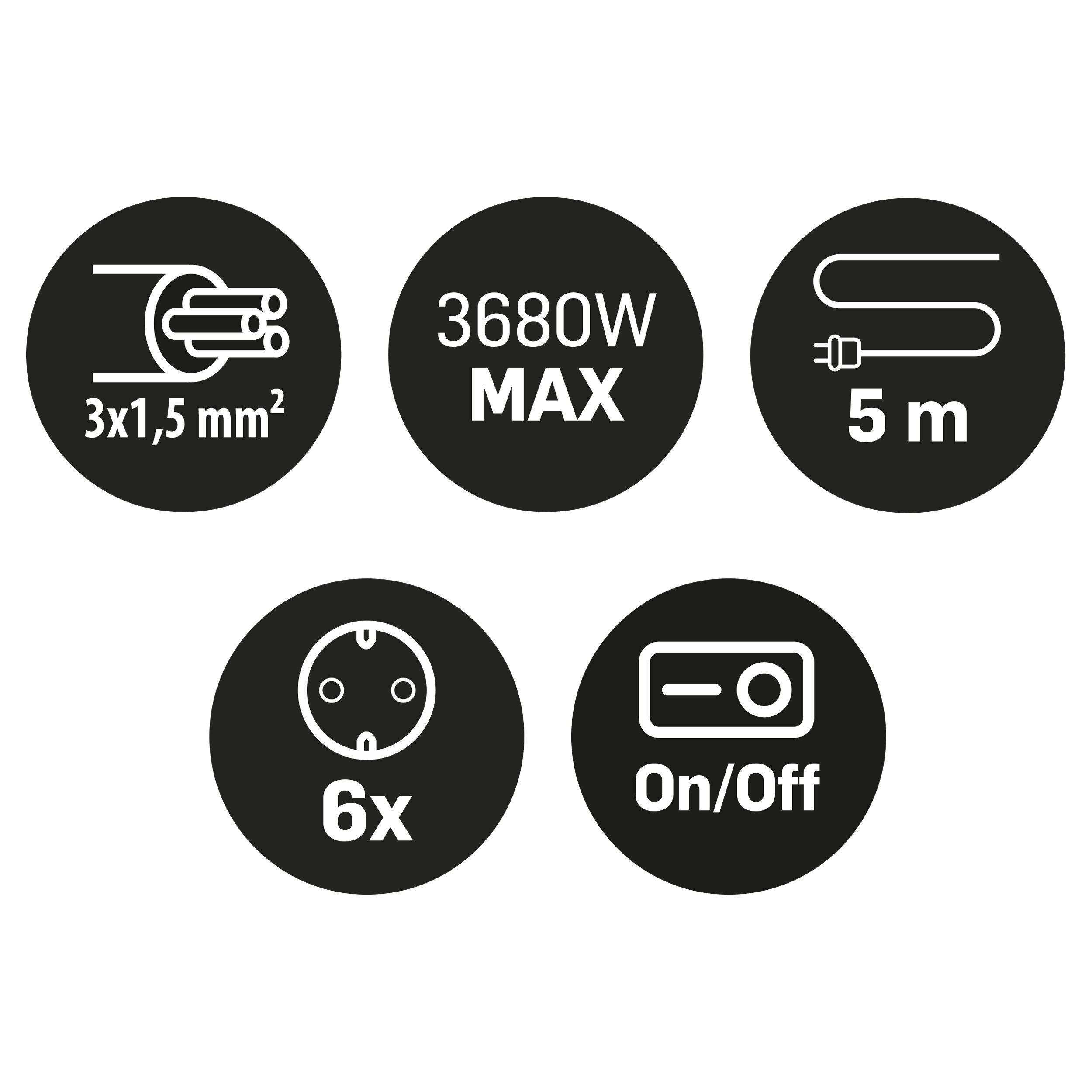Q-Link tafelcontactdoos 6v ra wit 5 meter