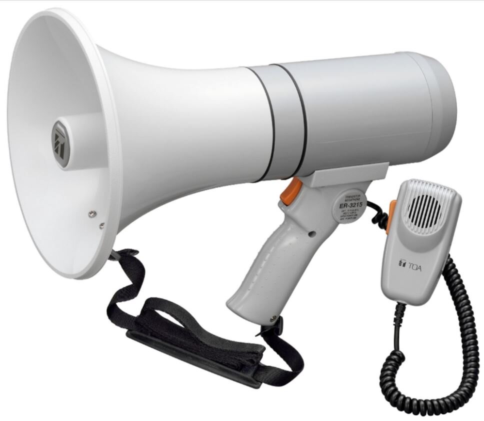 Toa megafoon wit/grijs 23 Watt met microfoon