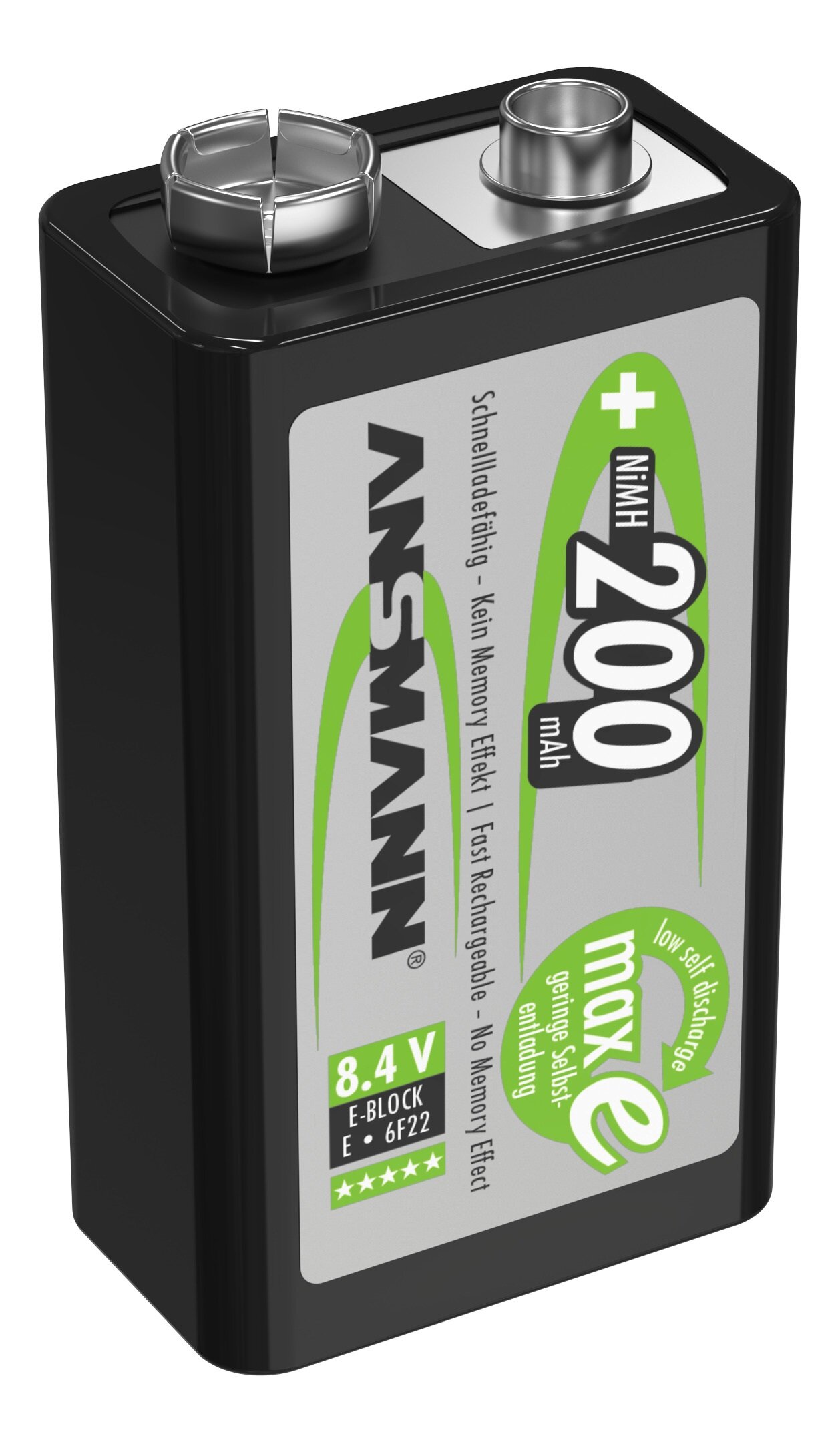 Ansmann NiMH accu 9V blok 200mAh