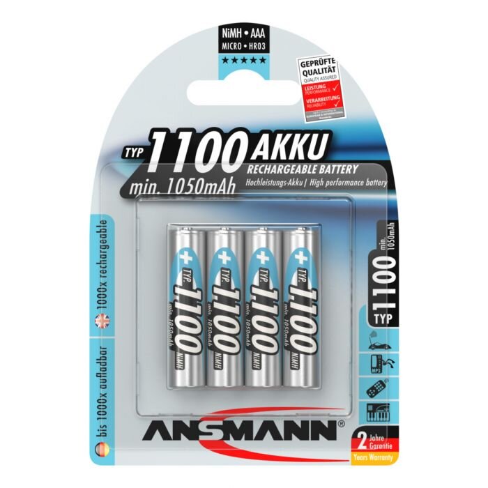 Ansmann batterij oplaadbaar AAA 1100 mAh (4)