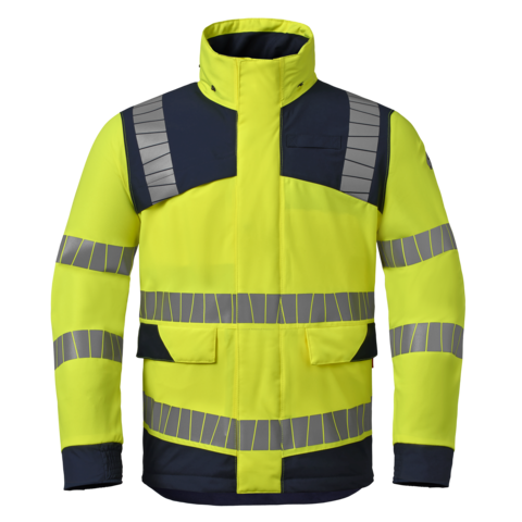 Havep parka 50423 fluor geel/blauw M