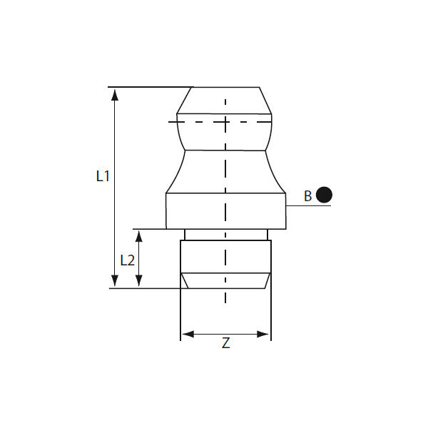 Hydraulische smeernippel HS Din71412 Ø 8 mm