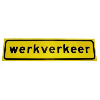 Magneetsticker werkverkeer geel/zw