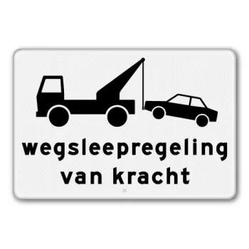 Bord wegsleepregeling 60x40cm