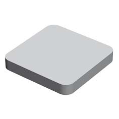 Stelplaat z/sleuf 70x70x2mm