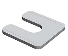 Stelplaat + sleuf  70x70x2 millimeter