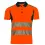Synq polo Obvias fluor oranje/marineblauw XS