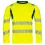 Synq t-shirt Littup fluor geel/marineblauw S