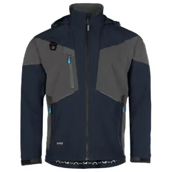 Synq softshell Stunter m.blauw/antr.grijs XL
