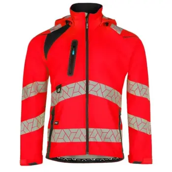 Synq softshell Deteqtor fluor rood/zwart 2XL