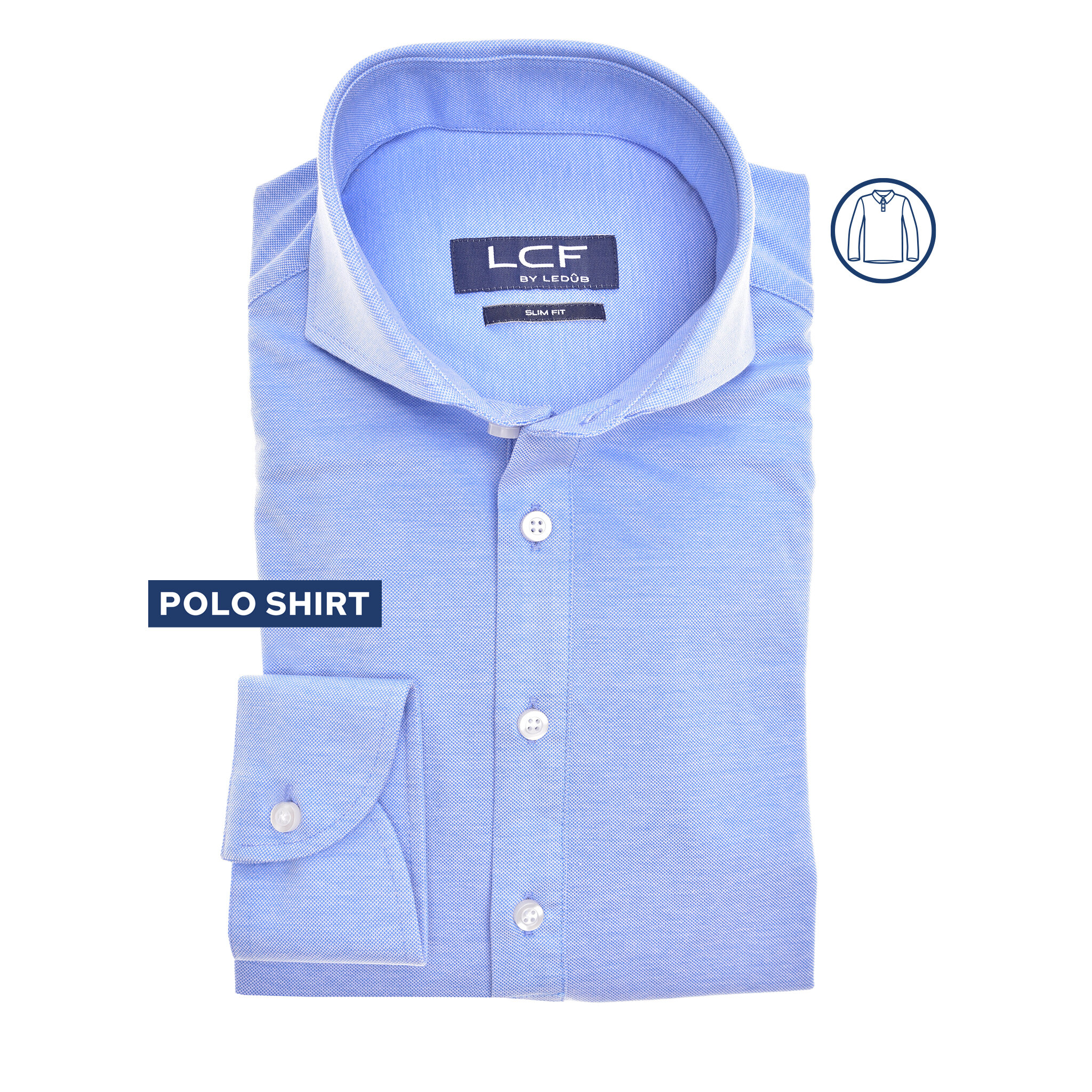 Ledûb polo shirt middenblauw 36