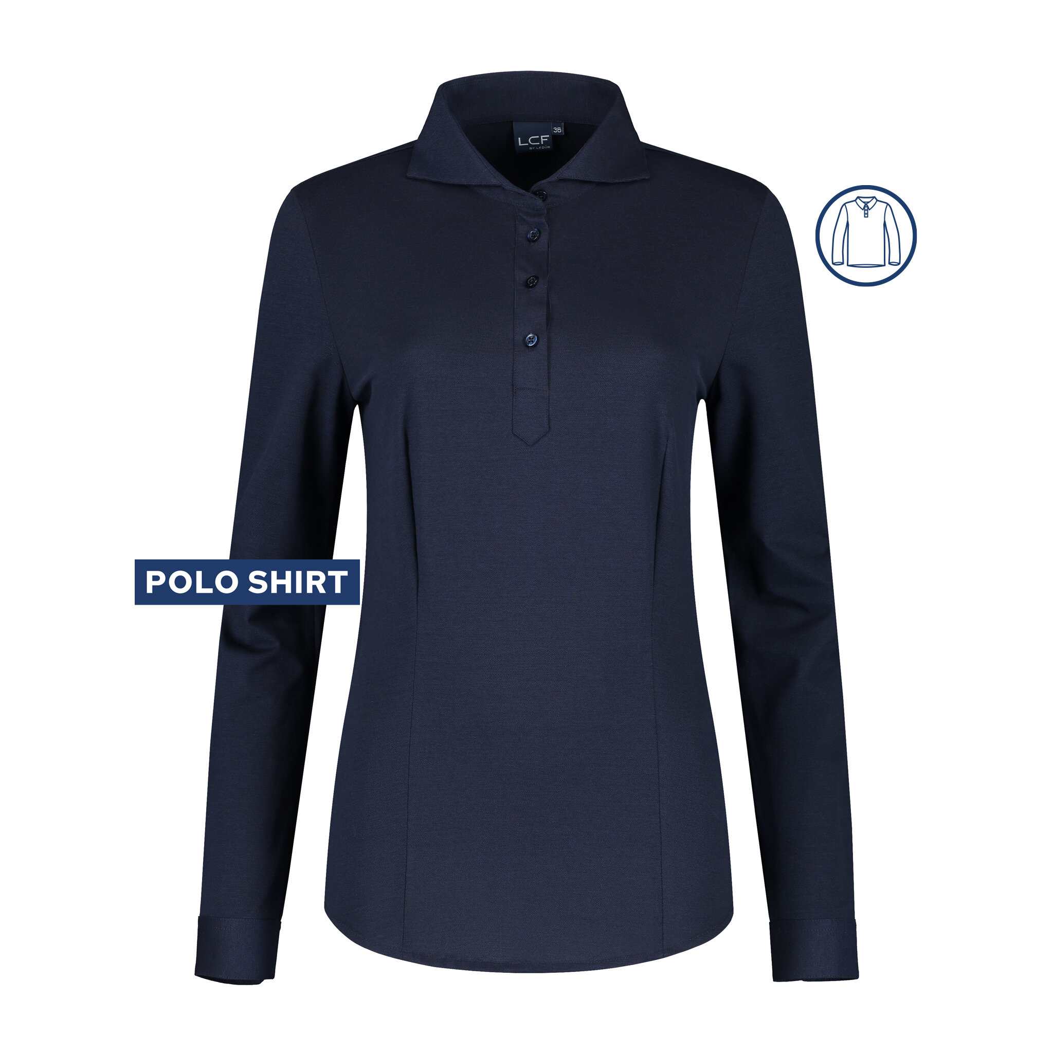 Ledûb dames polo shirt Tirza donkerblauw 36