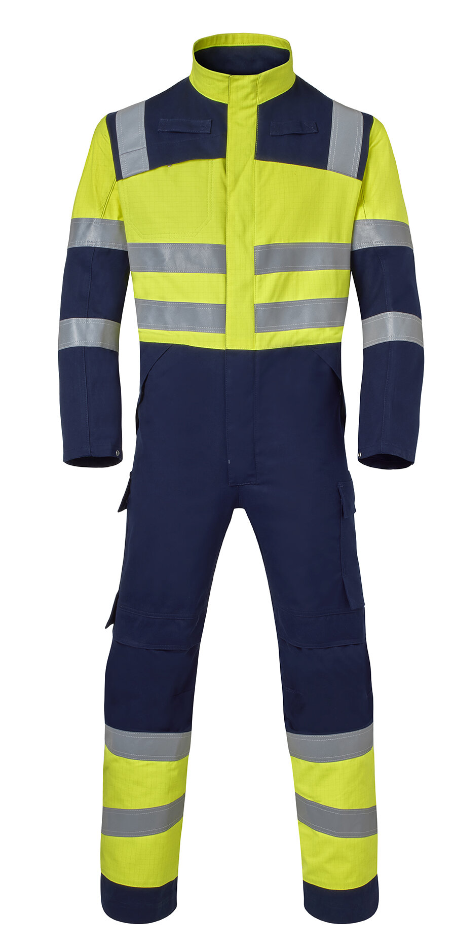 Havep overall 20437 marine/fluor geel 64