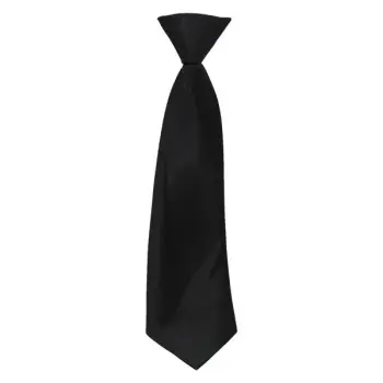 Stropdas polyester zwart rib