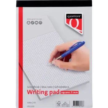 Schrijfblok Quantore A5 ruit 5mm 100vel 60gr