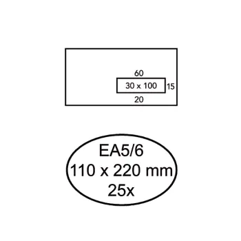 Envelop Quantore 110x220mm venster