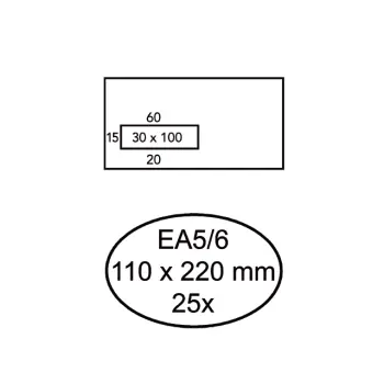 Envelop Quantore 110x220mm venster