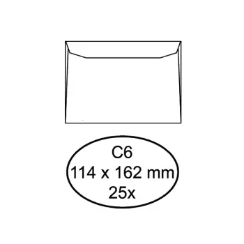 Envelop Quantore bank C6 114x162mm wit 25 st.