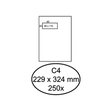 envelop hermes venster c4 vl 4x11 120gr 250st