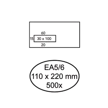 Envelop Quantore 110x220mm venster 3x10cm