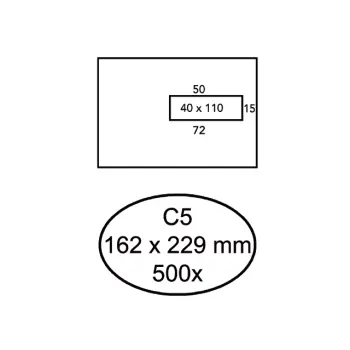 Envelop Quantore 162x229mm venster 4x11cm