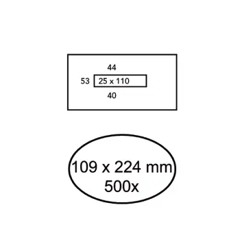 Envelop Quantore 109x224mm midden venster
