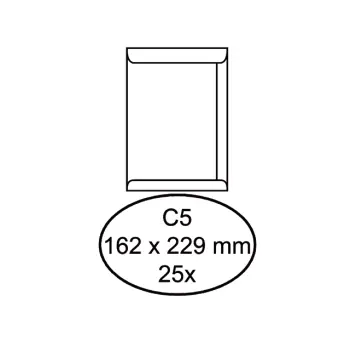 envelop hermes akte c5 162x229 100gr 25st wit