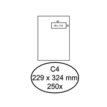 Envelop Quantore C4 229x324mm venster 4x11cm