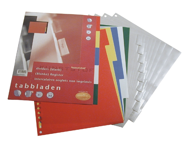 Tabblad multo a4 23r pp 10dlg ass