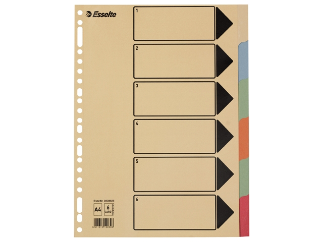 tabbladen ess a4 23r karton 6dlg gekl tabs ch