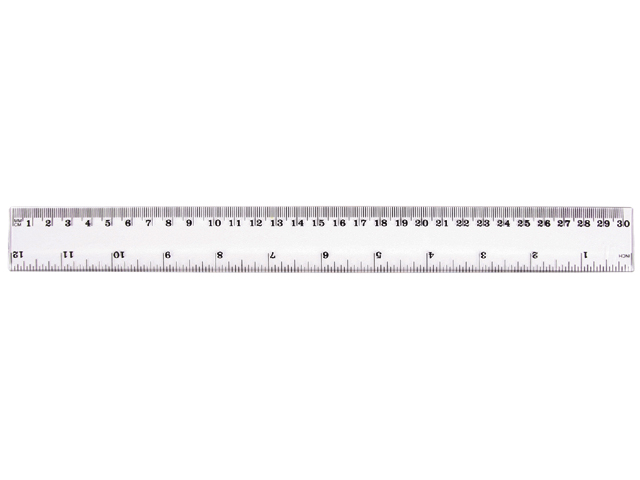 Liniaal Quantore 30cm kunststof transparant
