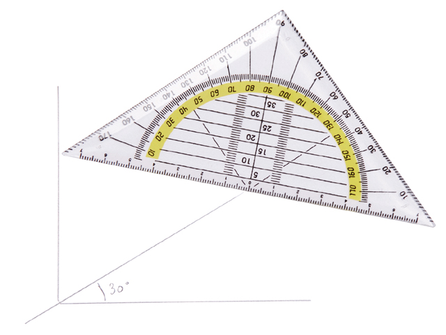 Geodriehoek Quantore 140mm transparant
