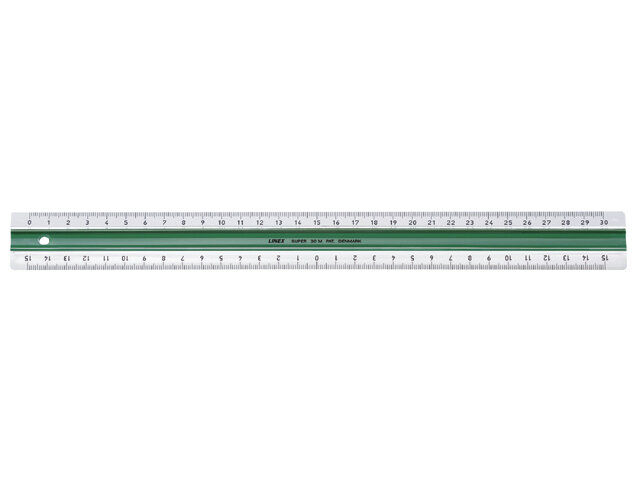 Liniaal mm verdeling 30cm acryl