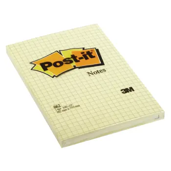 memoblok 3m post-it 662 102x152mm ruit geel