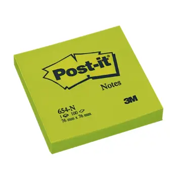 3m post-it n654 76x76mm neon groen