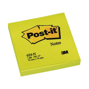 3m memoblok neon 76x76 mm geel