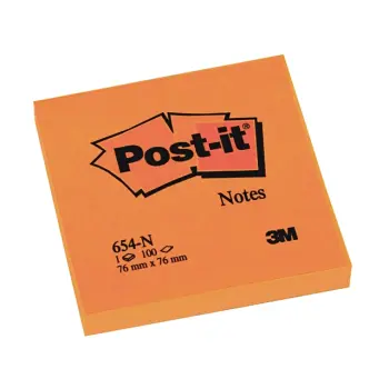 3m post-it n654 76x76mm neon oranje