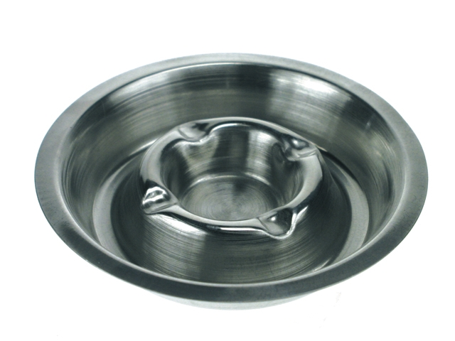asbak metaal verchroomd 160mm rvs stapelbaar