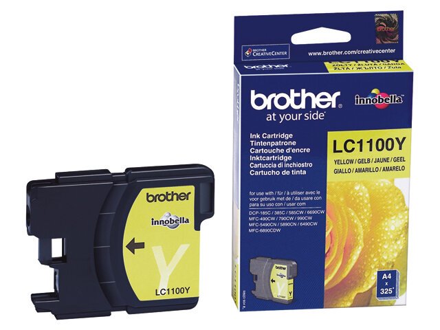 Brother inktcartridge geel   lc1100