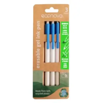 Econovo gelschrijver uitwisbaar blauw 3 stuks