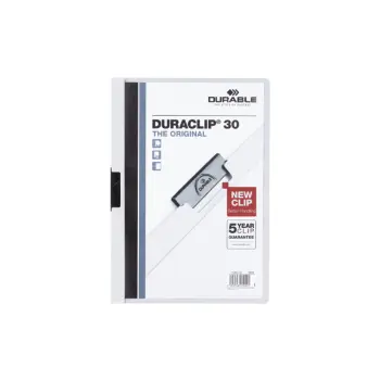 Klemmap durable 2200 a4 pl/tr 3mm wit