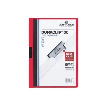 klemmap durable 2200 a4 pl/tr 3mm rood