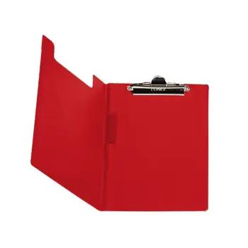 Schrijfmap met metalen klem rood