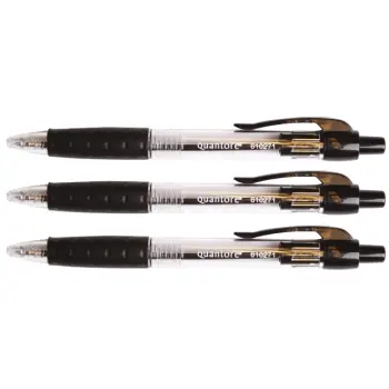 Balpen Quantore Grip drukknop zwart medium