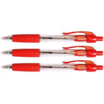 Balpen Quantore Grip drukknop rood medium