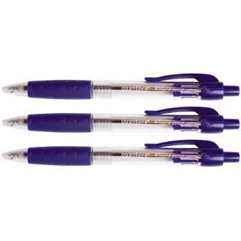 Balpen Quantore Grip drukknop blauw medium